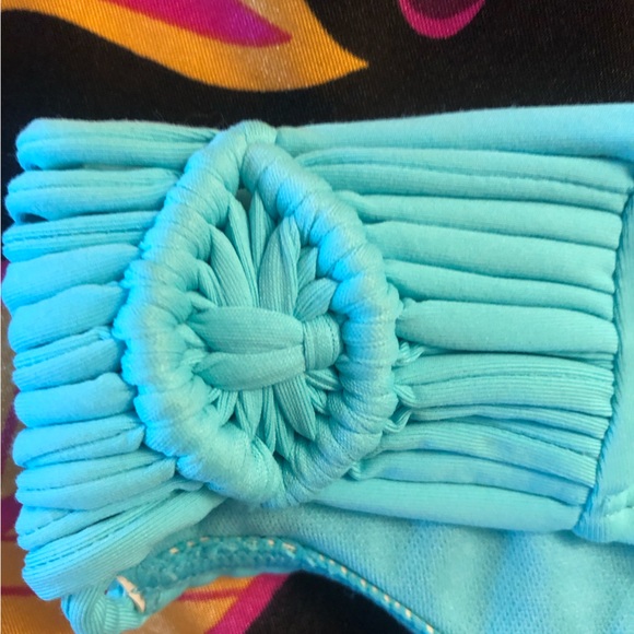 Turquoise Blue Sexy Bikini Bottom with Side Detailing “Macrame like” NEW! - Picture 4 of 7